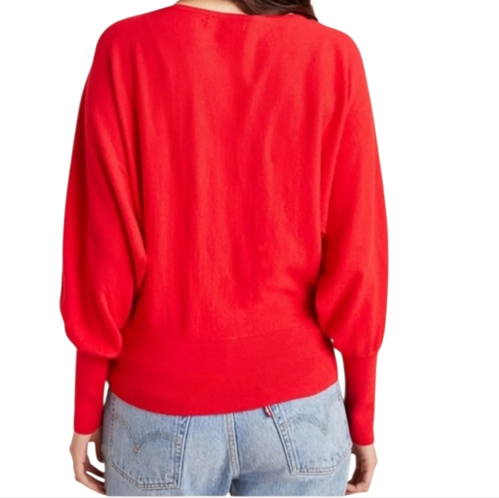 Anthropologie Red Dolman Sleeve Sweater Small Petite, NWT